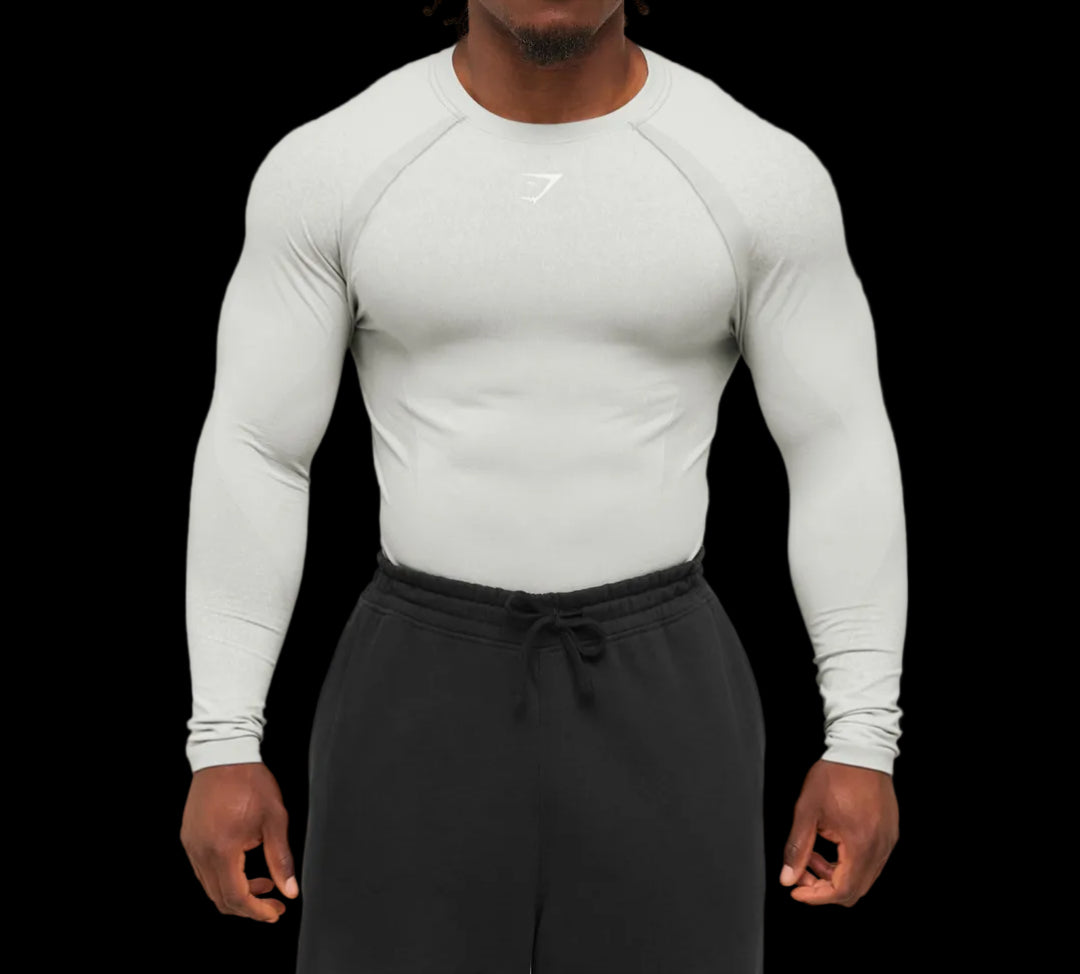 Gymshark Shadow Seamless Long Sleeve T-Shirt Grey