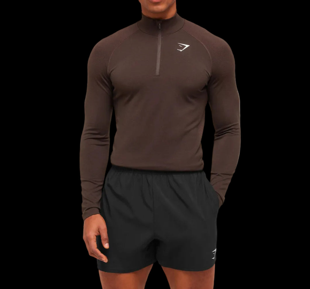 Gymshark vital 1/4 zip brown