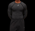 Gymshark Shadow Seamless Long Sleeve T-Shirt Black
