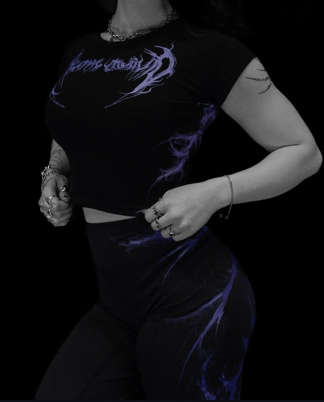 Breathedivinity Voltage Cropped Baby Tee