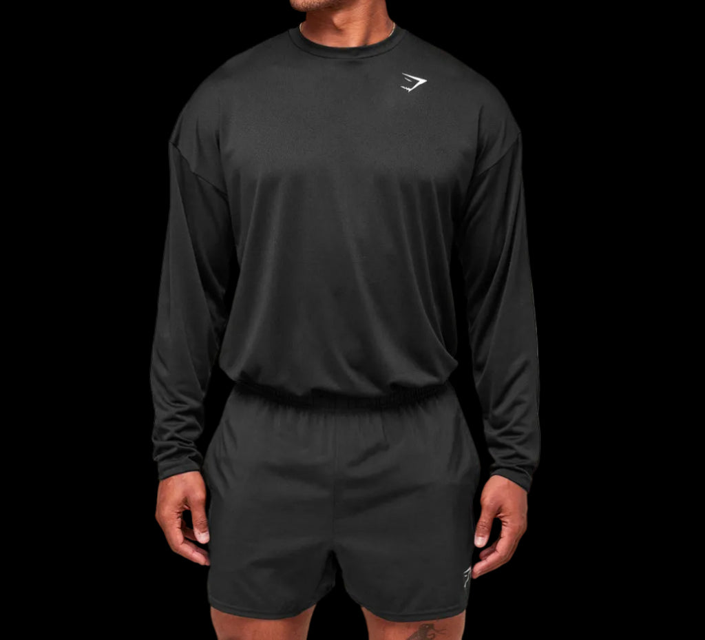 Gymshark Arrival Oversized Long Sleeve T-Shirt - Black