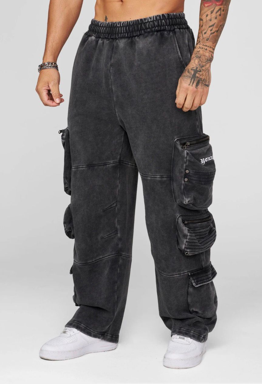 YoungLa Stacked Cargo Sweats Gray