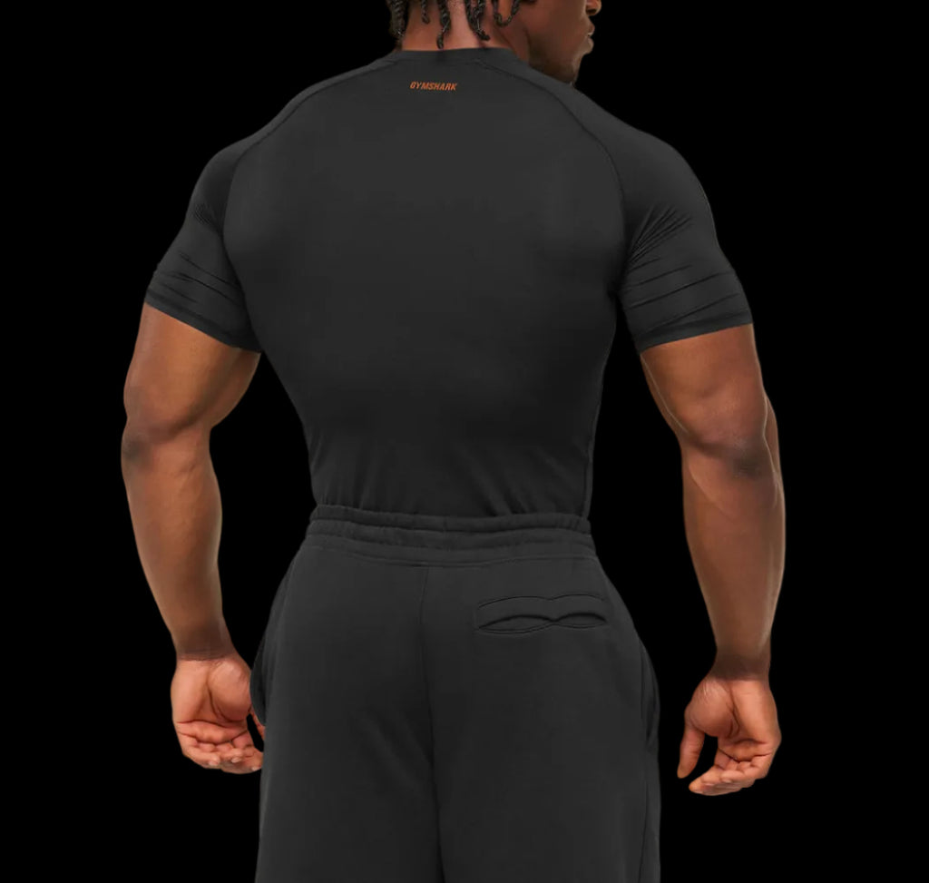Gymshark Element Baselayer T-Shirt - Black / Nutmeg Orange