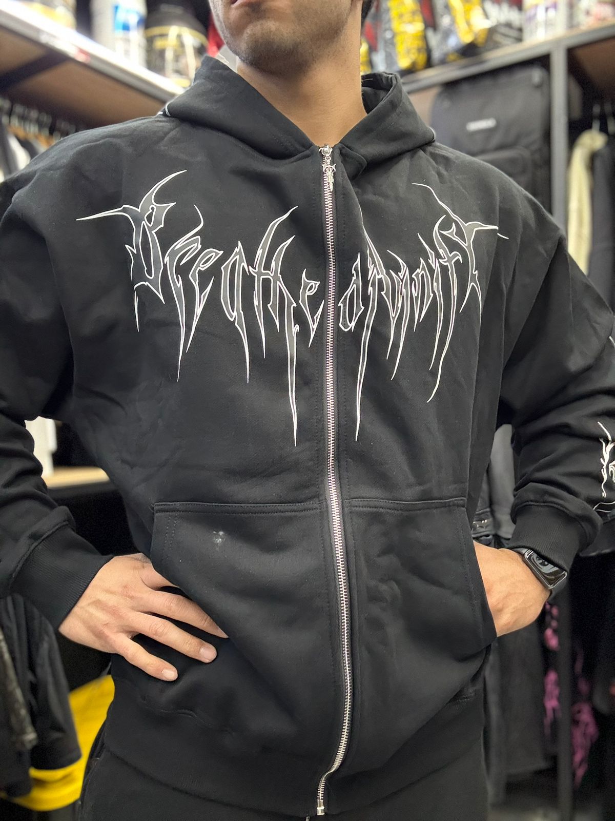 Breathedivinity Zip UP Hoodies Single Line