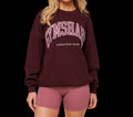 Gymshark Collegiate Graphic Crew Neck Pullover - Rich Maroon