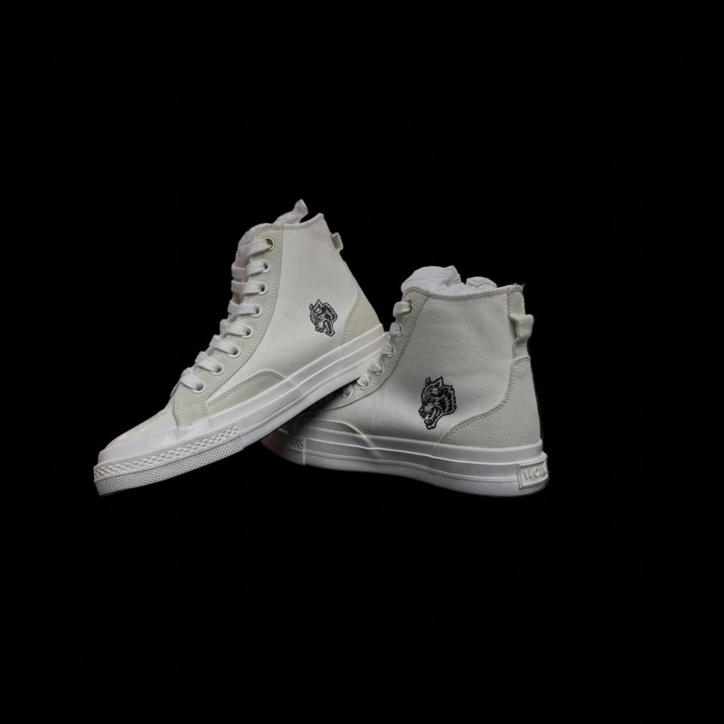 WOLVES FOREVER SUEDED WALK 1-DIOS HIGH TOP SHOE IN WHITE