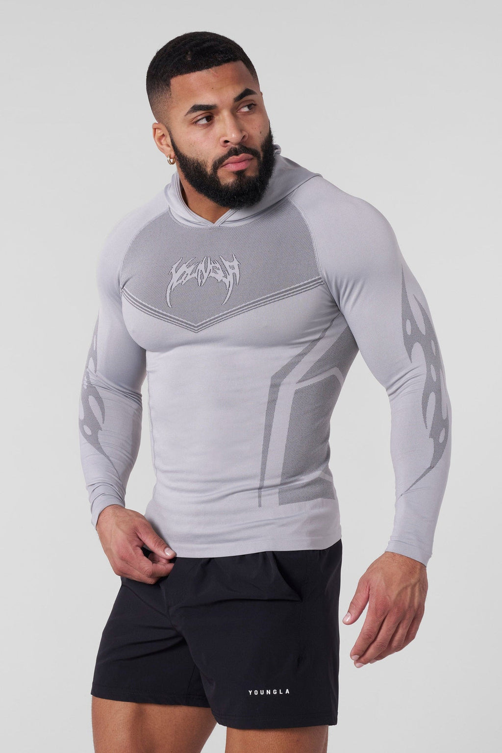 YoungLA Warrior Compression Hoodies Gray