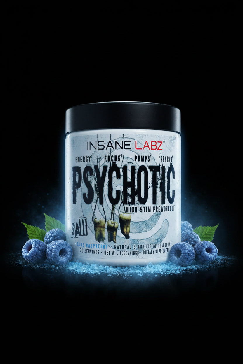Psychotic SAW Pre Workout Blue Raspberry 35 serv