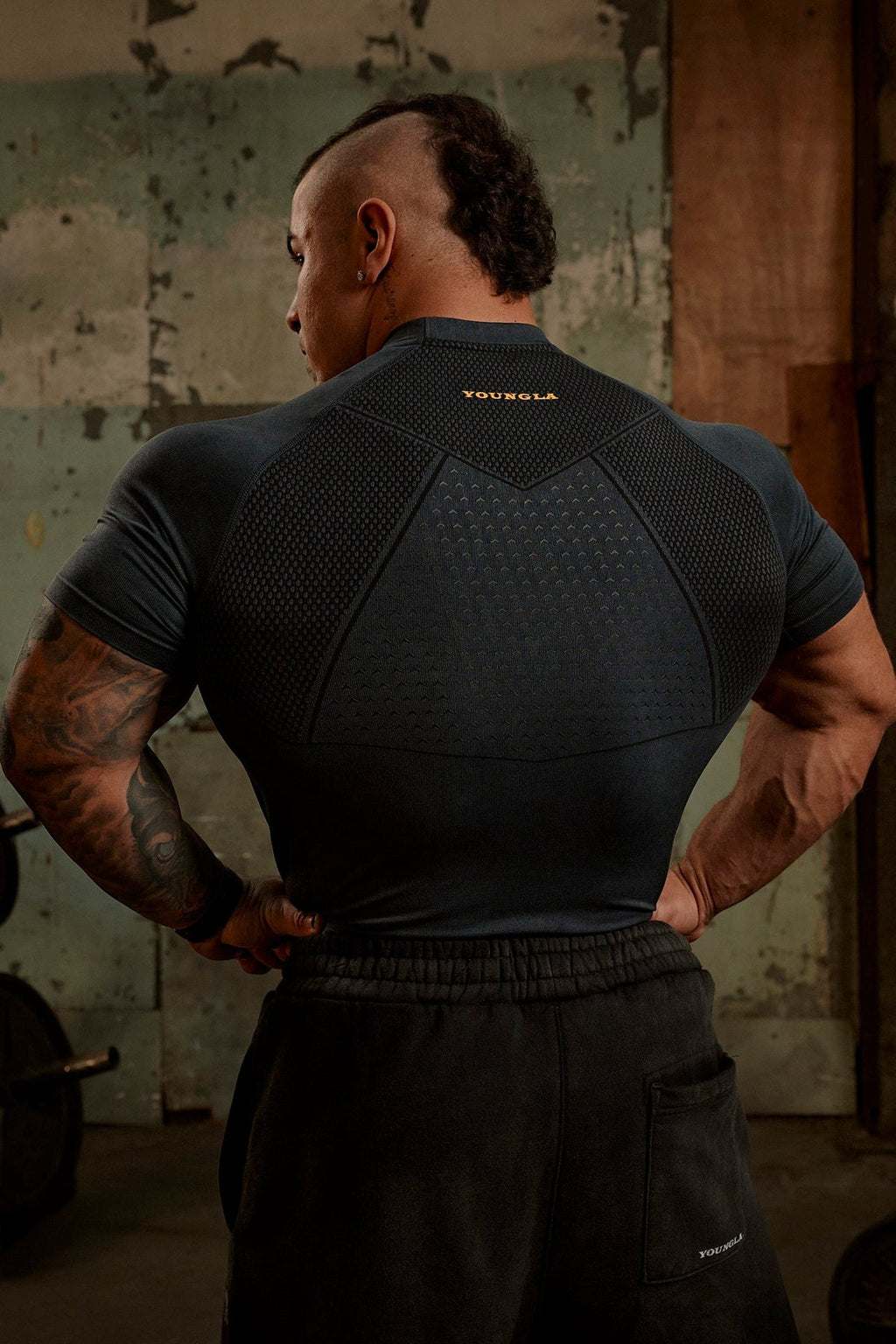 YoungLA Gold's Iron Legacy Compression Tees Navy