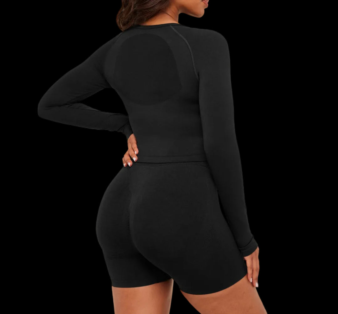 Gymshark Lift Seamless Jacket - Black/Black Marl