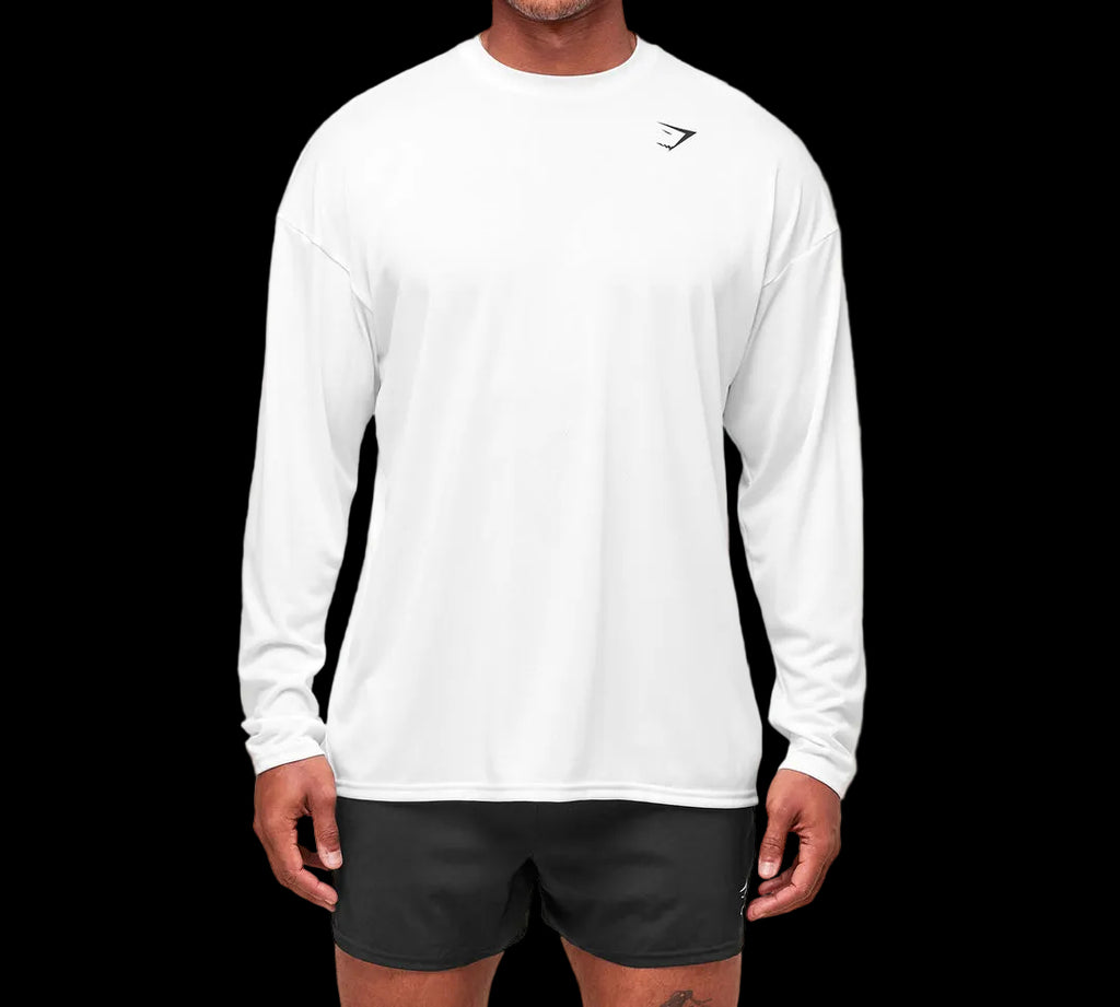 Gymshark Arrival Oversized Long Sleeve T-Shirt - White