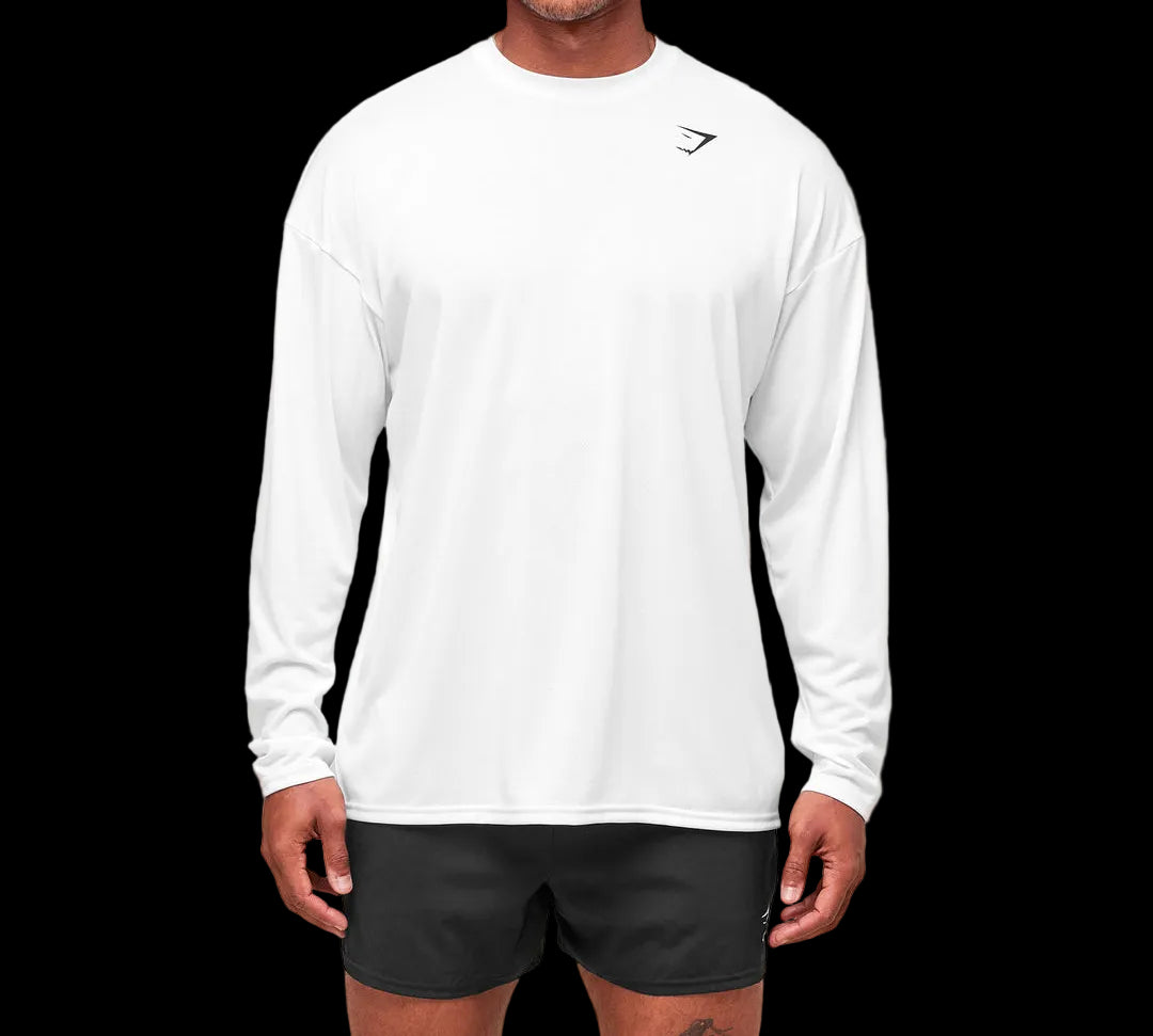 Gymshark Arrival Oversized Long Sleeve T-Shirt - White