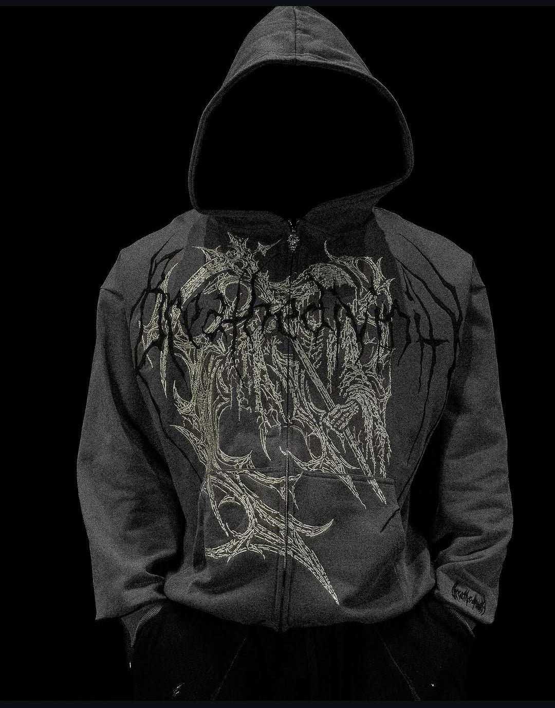 Breathedivinity Grim Reaper Embroidered Zip Up