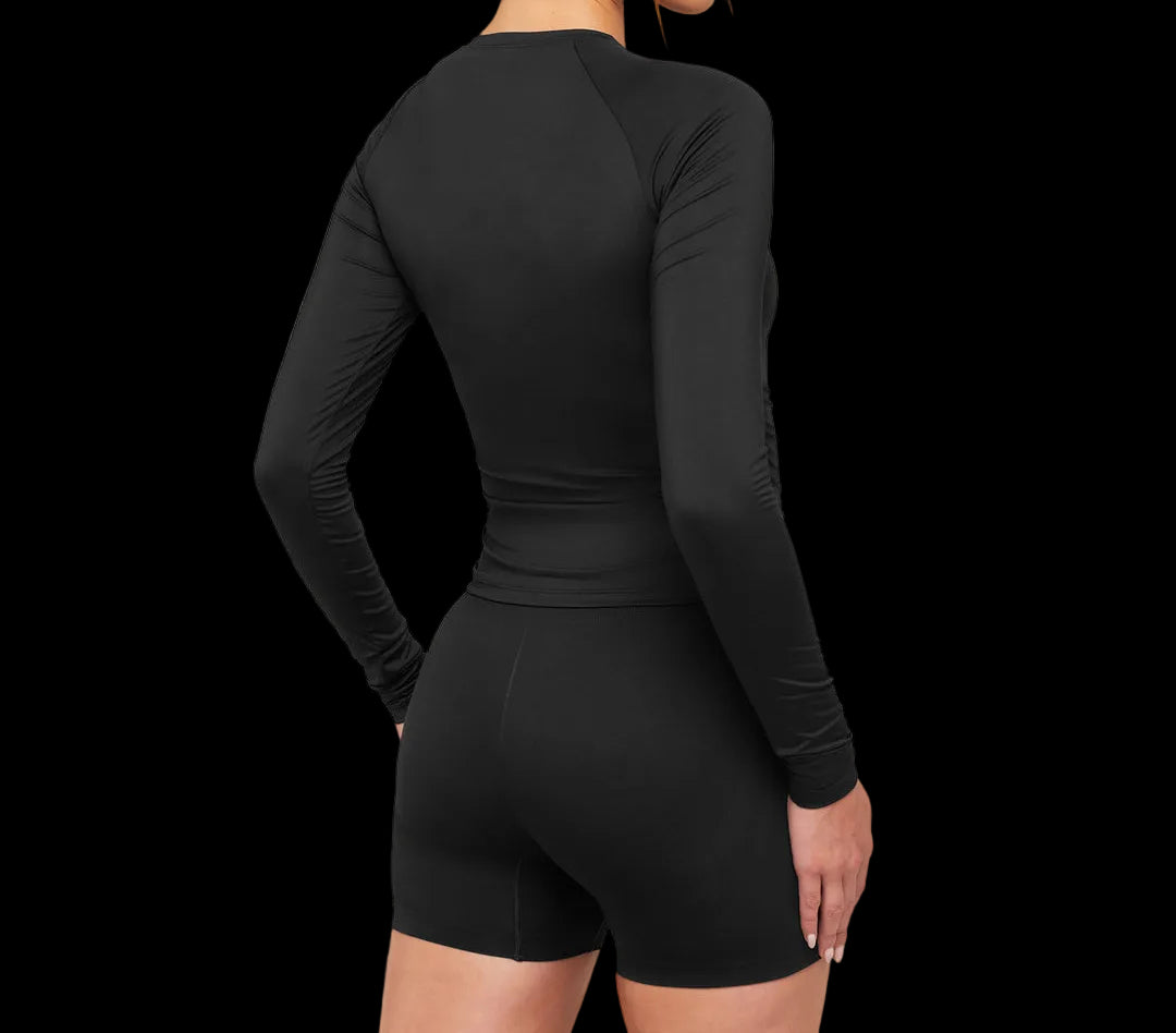 Gymshark Flutter Long Sleeve Top Black