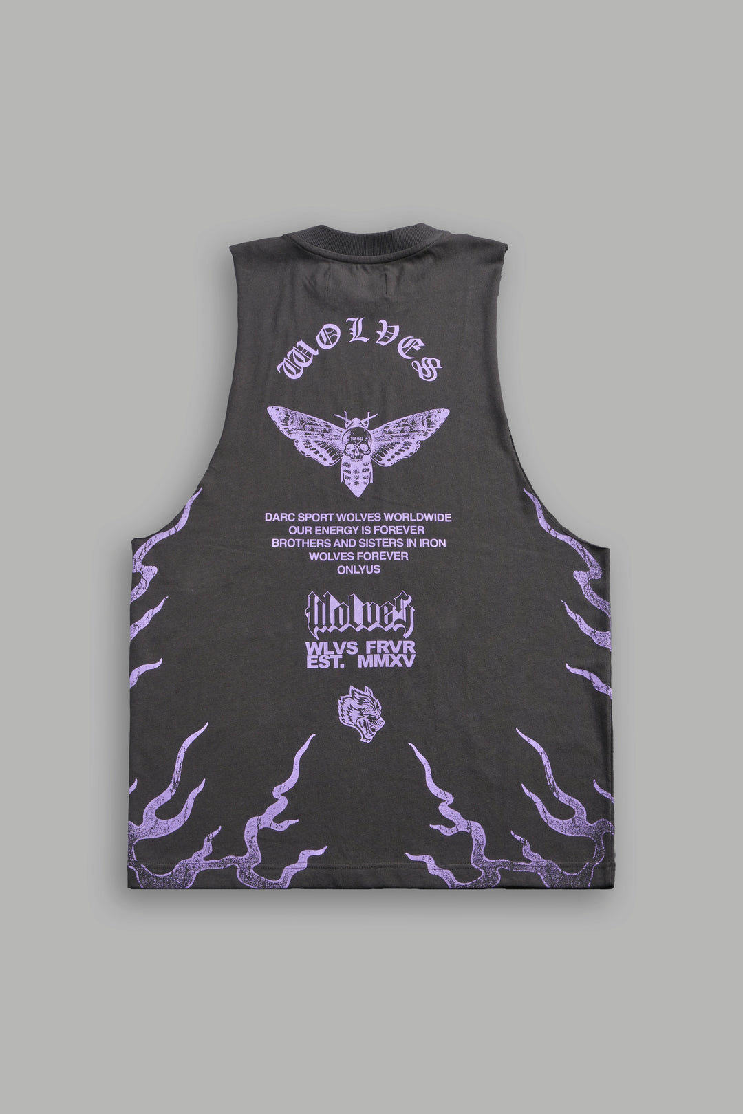 DarcSports Wolves Never Back Down V2 TommyMuscle Tee in Wolf GrayM