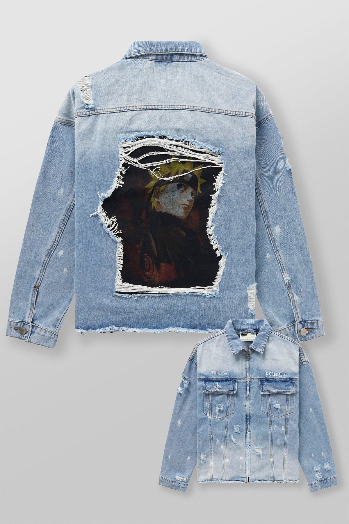 YoungLA Naruto Distressed Denim Jackets
