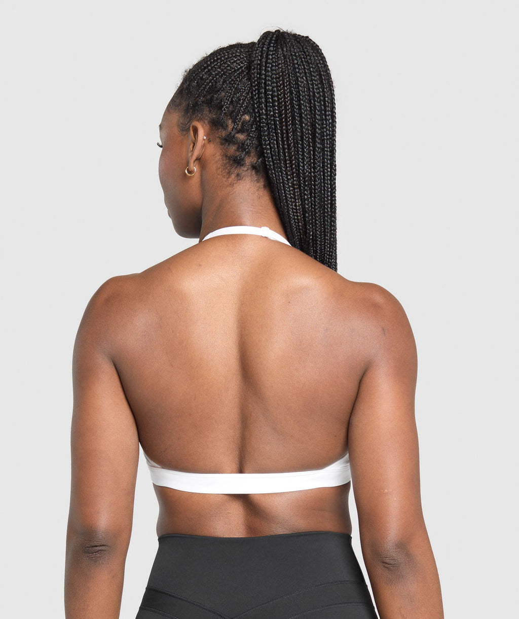 Gymshark Minimal Halterneck Sports Bra White