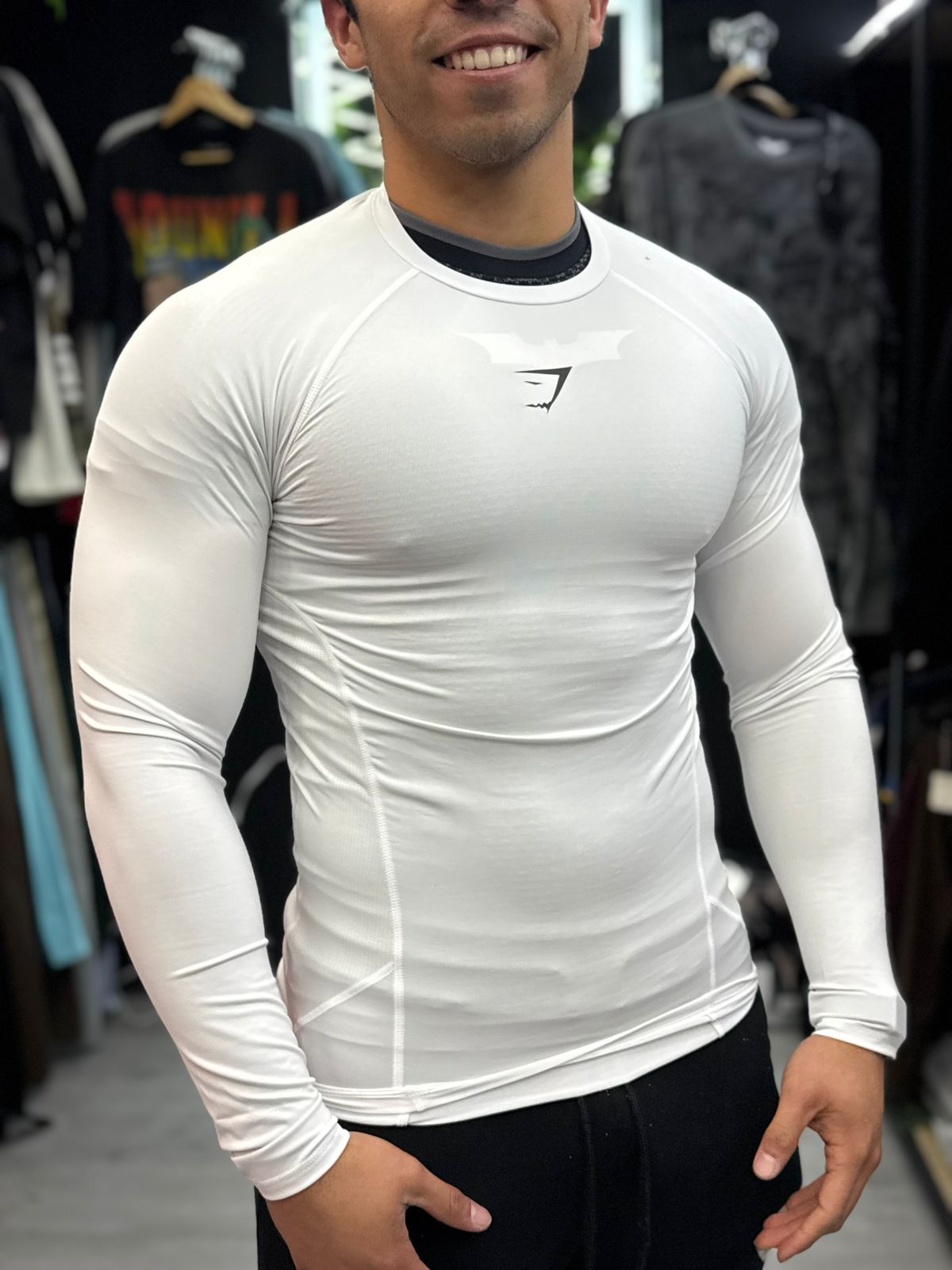 GymShark Geo Seamless Long Blanca