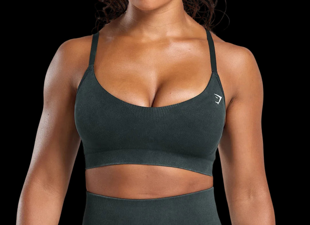 Gymshark Gains Seamless Washed Sports Bra - Black