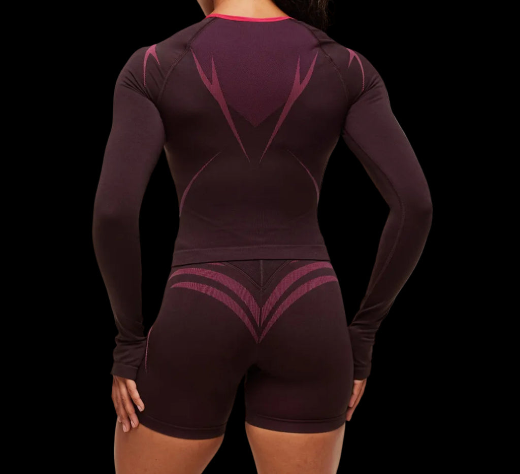 Gymshark Apex Lift Seamless Long Sleeve Crop top Cherry Purple