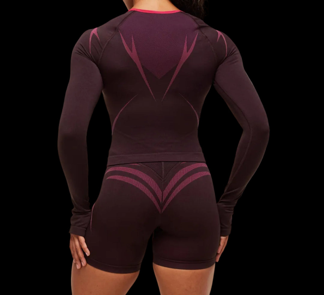 Gymshark Apex Lift Seamless Long Sleeve Crop top Cherry Purple