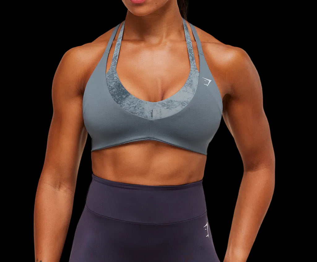 Gymshark Reps T Back Sports Bra Iron Blue