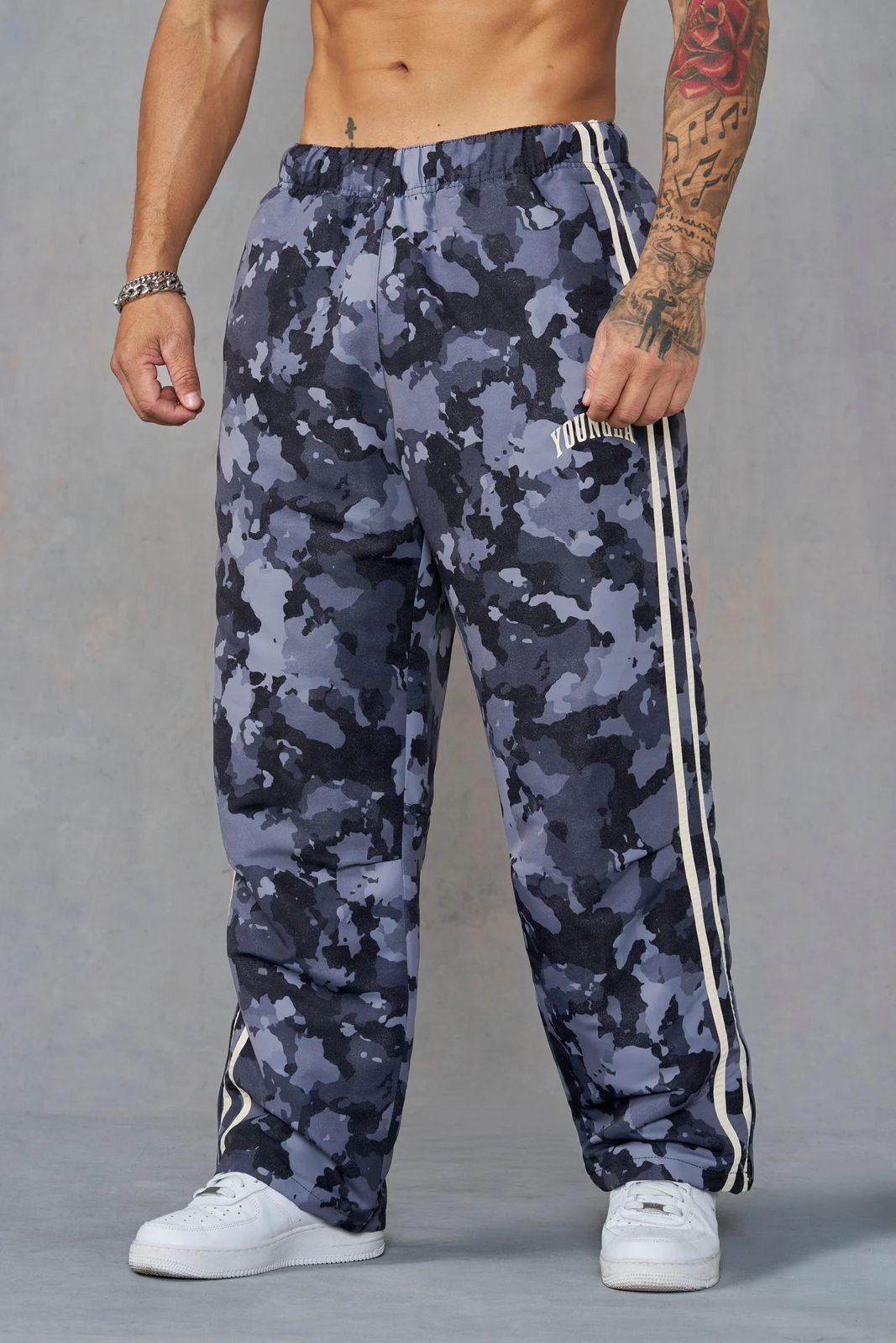 YoungLA Camo Flagship Track Pants Blue