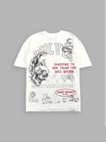 DarcSports Flame Skull Premium Oversized Tee inCream