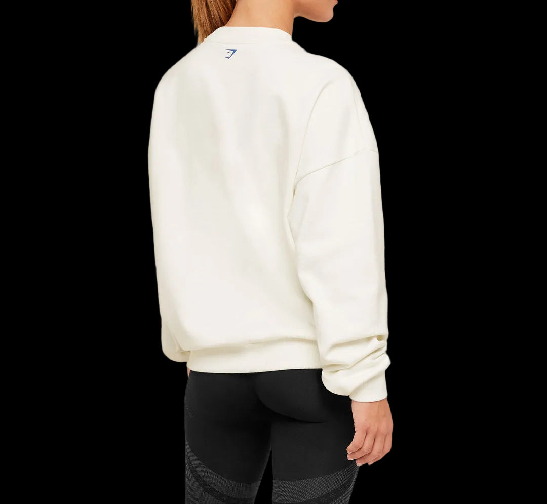 Gymshark Run Club Graphic Sweatshirt - GS Soft White
