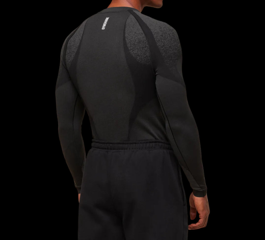 Gymshark Shadow Seamless Long Sleeve T-Shirt Black