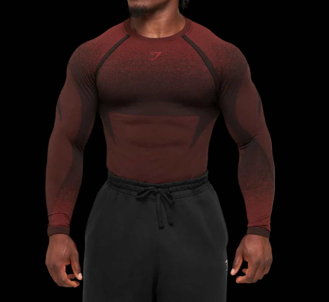 Gymshark Shadow Seamless Long Sleeve T-Shirt Red