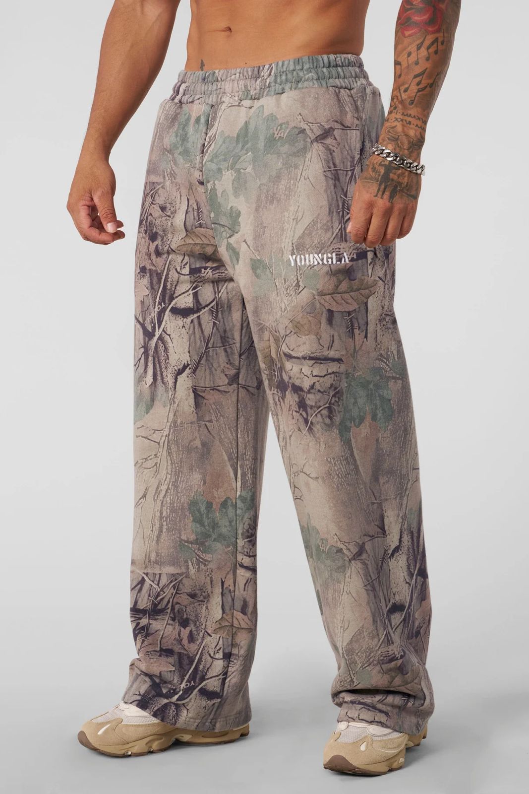 YoungLA Heritage Camo Cargo Sweats Desert Tan Tree Camo