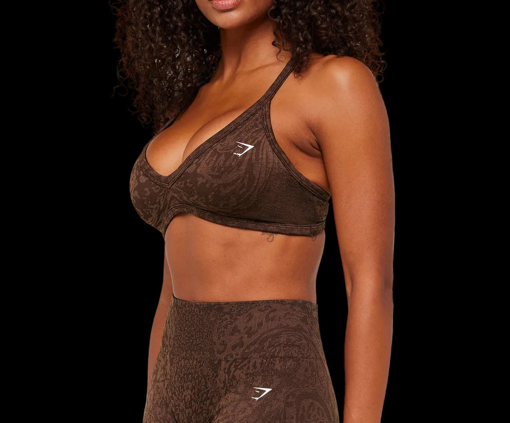 Gymshark Adapt Animal X Whitney Sports Bra Soft Brown