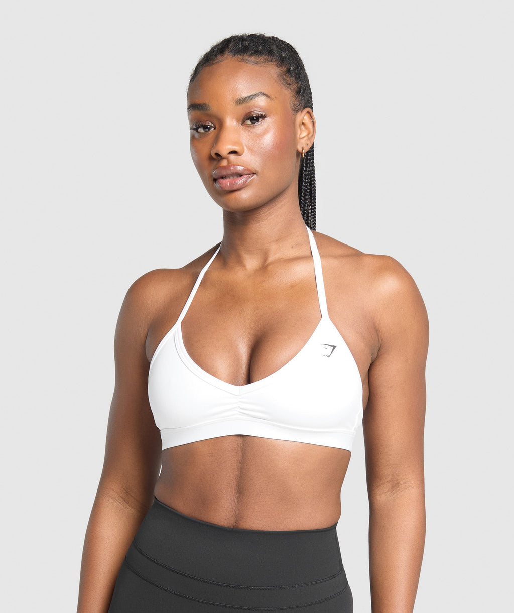 Gymshark Minimal Halterneck Sports Bra White