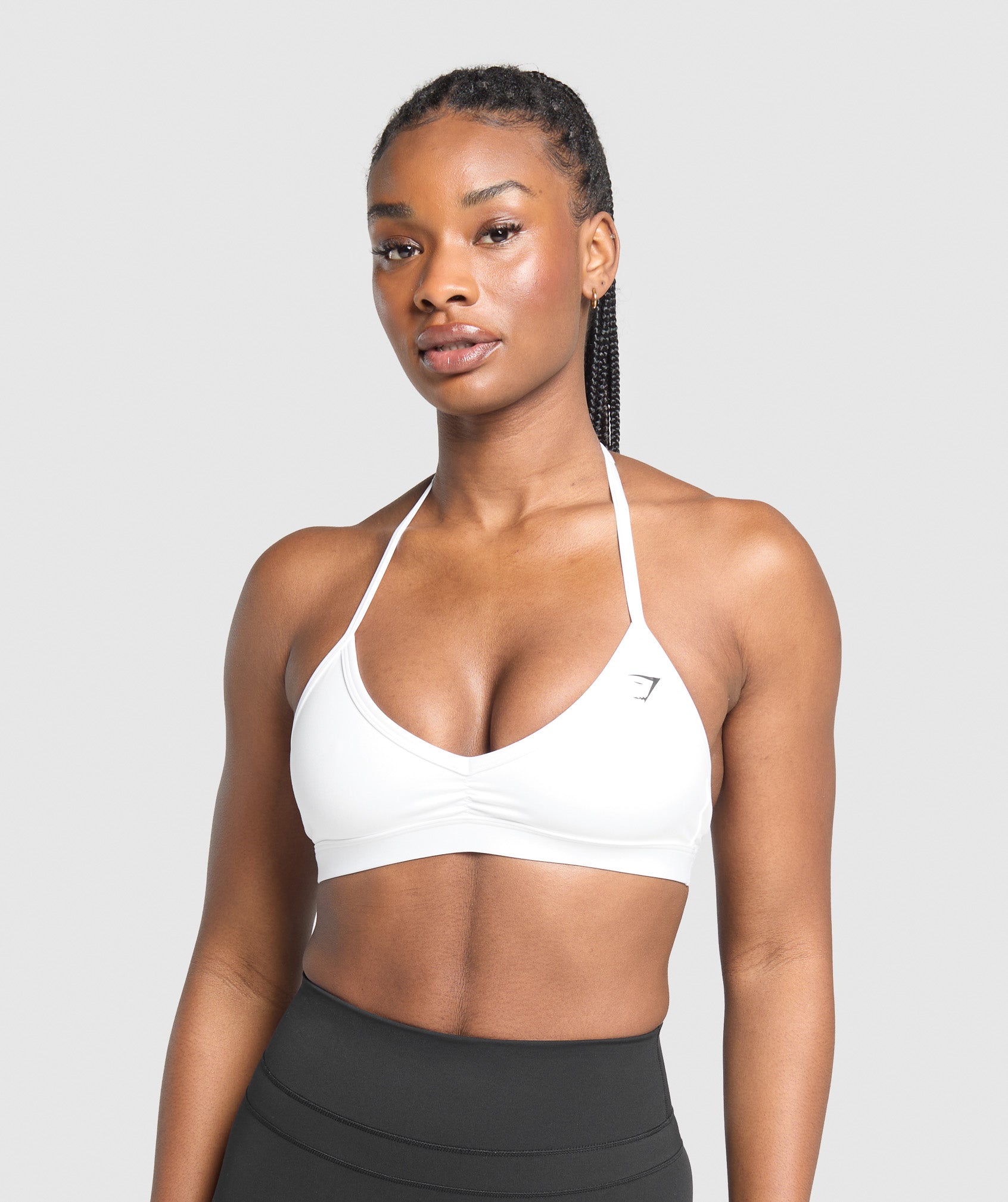 Gymshark Minimal Halterneck Sports Bra White
