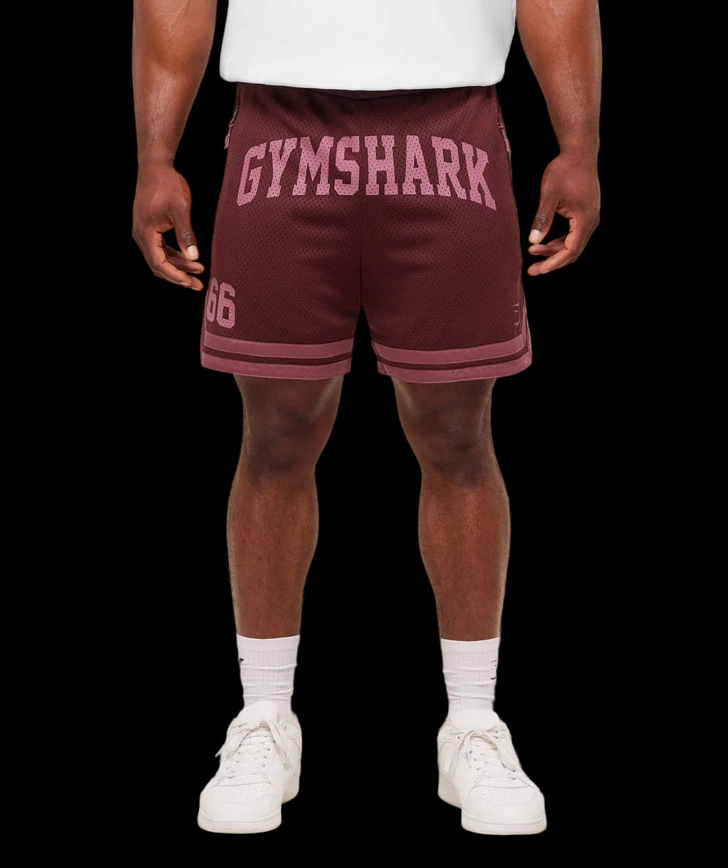 Gymshark Varsity Mesh Shorts Fich Maroon