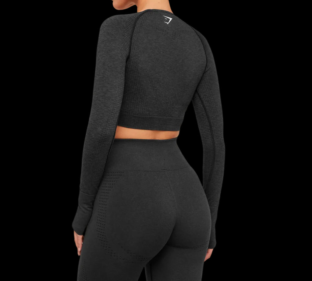 Gymshark Vital Sweetheart Neck Crop Top Black